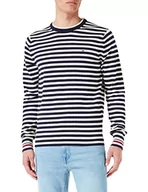 Paski - Tommy Hilfiger Sweter z okrągłym dekoltem 1985 Swetry Mężczyźni, Pustynne niebo / wyblakły biały pasek, XS - miniaturka - grafika 1