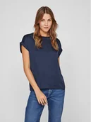 Koszulki i topy damskie - Vila T-Shirt Ellette 14059563 Granatowy Regular Fit - miniaturka - grafika 1