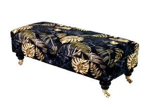 Kufer tapicerowany skrzynia QM-7 145 cm EMRAWOOD Monstera 02 Wonder Velvet - Ławki do przedpokoju - miniaturka - grafika 1