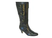 Kozaki damskie - Buffalo 5478-253 Damskie kozaki gładka skóra czarne, czarny - czarny - 36 EU - miniaturka - grafika 1