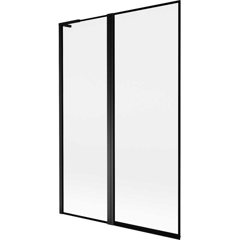 Mexen Mist L parawan nawannowy 2-skrzydłowy lewy 120 x 150 cm, czarna ramka, czarny - 8A9L-120-011-70-70-L
