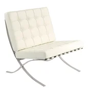 Fotele - King Home Fotel BARCELON biały - skóra, chrom T03-1.WHITE - miniaturka - grafika 1