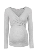 Bluzki damskie - Bluzka damska z długim rękawem, ciążowa, szara, Bellybutton - miniaturka - grafika 1
