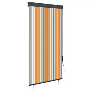 vidaXL Roleta zewnętrzna, 80x250 cm, żółto-niebieska - Rolety - miniaturka - grafika 1