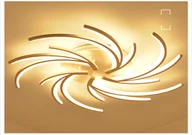 Oprawy, klosze i abażury - 2042-5white Lampa sufitowa LED Lampa sufitowa z pilotem zdalnego sterowania Barwa światła od ciepłobiałej do chłodnobiałej regulowana Jasność ściemniana biały Akrylowy klosz lampy - miniaturka - grafika 1