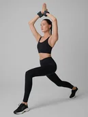 Legginsy - 4F Legginsy treningowe szybkoschnące damskie - czarne XL - miniaturka - grafika 1