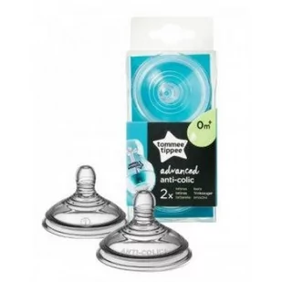 Tommee Tippee Smoczek Anti-Colic plus wolny 0m+ 2x - Smoczki do butelek - miniaturka - grafika 1