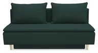 Sofy i kanapy - Sofa rozkładana SARA, sofa z funkcją spania i podstawą do spania, sofa rozkładana: 200 x 85 x 95 cm, kanapa w tkaninie wiklinowej, sofa rozkładana w kolorze: ciemnozielony - miniaturka - grafika 1