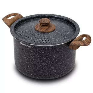 Garnek Granitowy Z Pokrywką Do Odcedzania 22Cm 5.0L Nava Nature 144-125 - Garnki - miniaturka - grafika 1