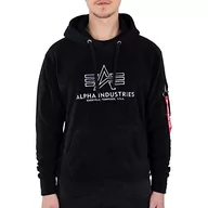 Bluzy męskie - ALPHA INDUSTRIES Męska bluza z kapturem basic, polar, 03-Black, 3XL - miniaturka - grafika 1