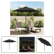 Parasole ogrodowe - The Living Store Parasol ogrodowy z LED i stalowym słupkiem - 300 cm - antracytowy - Parasol - miniaturka - grafika 1