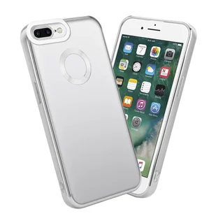 Etui Do Apple iPhone 7 PLUS / 7S PLUS / 8 PLUS Pokrowiec w Przezroczysty - Srebrny Etui Chrom Obudowa Case Cover Ochronny Cadorabo - Etui i futerały do telefonów - miniaturka - grafika 1