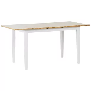 BLmeble Rozkładany stół do jadalni 120/150 x 80 cm jasne drewno z białym HOUSTON 4251682252249 - Stoły - miniaturka - grafika 1