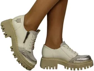 Półbuty damskie - Półbuty Stylowe Maciejka 06177-01 00-5 Beżowe Skóra Naturalna - MACIEJKA - miniaturka - grafika 1