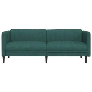 Sofa 3-osobowa, ciemnozielona, tapicerowana tkaniną - Sofy i kanapy - miniaturka - grafika 5