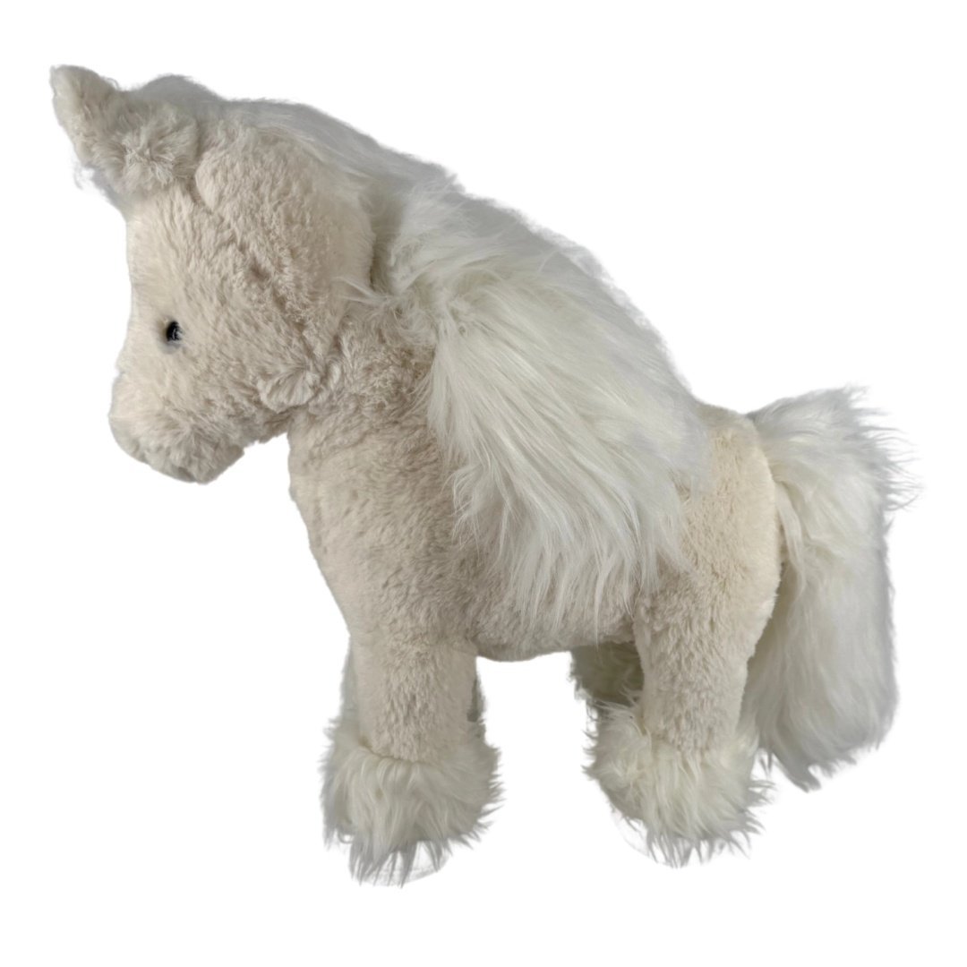 Maskotka Pluszowa Pluszak Zabawka Biały Koń Konik Włochaty 30Cm