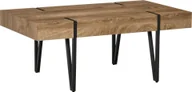 Ławy i stoliki kawowe - HOMCOM Stolik kawowy Stolik boczny Stolik kawowy Stolik Sofa z regulowanymi podnóżkami Stolik do salonu Industrialny design MDF Metal Naturalne drewno 105 x 60 x 42 cm - miniaturka - grafika 1