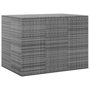 Lumarko Skrzynia na poduszki ogrodowe, rattan PE, 145x100x103cm, szara - Skrzynie ogrodowe - miniaturka - grafika 1