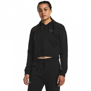 Damska bluza treningowa rozpinana z kapturem Under Armour Project Rock HW Terry FZ - czarna - Bluzy damskie - miniaturka - grafika 1