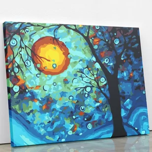 Malowanie po numerach - W niebieskim cieniu drzewa 50 X 40 cm - Malowanie po numerach - miniaturka - grafika 1