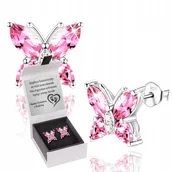 Biżuteria dla dzieci - KOLCZYKI SREBRNE DLA DZIEWCZYNKI MOTYLKI GRAWER - miniaturka - grafika 1