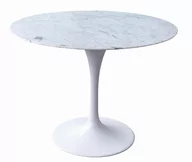 Stoły - King Home Stół TULIP MARBLE 100 CARARRA biały blat okrągły marmurowy metal GT-09M.FI100 - miniaturka - grafika 1