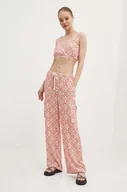 Spodnie damskie - Roxy spodnie PRECIOUS damskie kolor pomarańczowy proste high waist ERJNP03562 - miniaturka - grafika 1