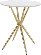 Ławy i stoliki kawowe - Stolik kawowy AZALIA CERAMIC 50x50 biały marmur/złoty - miniaturka - grafika 1