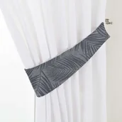 Akcesoria do wystroju okien - Dekoria.pl Dekoria.pl Podwiązka Victoria grafitowe liście na szaro-srebrnym tle 12 × 70 cm Venice 335-143-53 - miniaturka - grafika 1