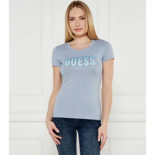 GUESS T-shirt Slim Fit - Koszulki i topy damskie - miniaturka - grafika 1
