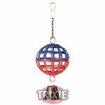 Trixie siatka z tworzywa sztucznego ball z łańcuszkiem i dzwonek, średnica 7 cm 4011905052502 - Akcesoria dla ptaków - miniaturka - grafika 1