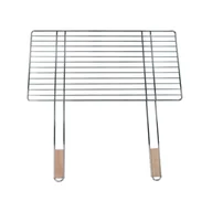 Ruszty - Ruszt grillowy 58 cm x 30 cm ze stali chromowanej z drewnianą rączką Floraland - miniaturka - grafika 1