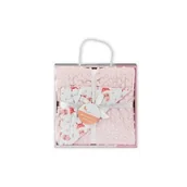 Koce i narzuty dla dzieci - Interbaby Kocyk dziecięcy 80x110 Misie różowy mikrofibra z tłoczonymi bąbelkami - miniaturka - grafika 1