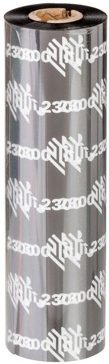 Wax Ribbon, 110mmx300m, 2300; European Wax, 25mm core, with notches for GT800 printer, 12/box