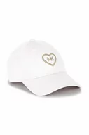 Czapki dla dzieci - Michael Kors czapka bawełniana dziecięca kolor biały z aplikacją - miniaturka - grafika 1