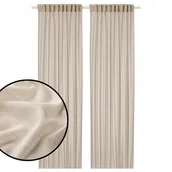 Firany - IKEA HALLEBRACKA Firanki, 2 szt., na taśmie/jasnobeżowy, 145x300 cm - miniaturka - grafika 1