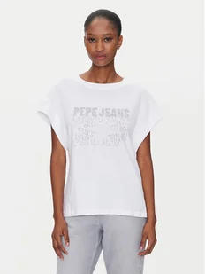 Pepe Jeans T-Shirt Lira PL505996 Biały Regular Fit - Koszulki i topy damskie - miniaturka - grafika 1