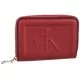 Portfele - Portfel Sculpted Med Zip Around Pipping K60K610353 XL6 Dark Candy Apple (CK178-b) Calvin Klein - miniaturka - grafika 1