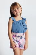 Spodnie i spodenki dla dziewczynek - Mayoral szorty bawełniane dziecięce kolor fioletowy wzorzyste regulowana talia - miniaturka - grafika 1
