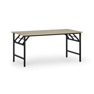 Stół konferencyjny FAST READY z czarnym stelażem, 1600 x 800 x 750 mm, dąb naturalny - Stoły i stoliki do biura - miniaturka - grafika 1