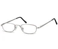 Okulary korekcyjne, oprawki, szkła - Oprawki korekcyjne zerówki okulary metalowe z uchwytem 784D srebrne - miniaturka - grafika 1