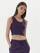 Koszulki i topy damskie - adidas Top Essentials Small Logo KB7127 Fioletowy Slim Fit - miniaturka - grafika 1