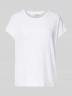 Koszulki i topy damskie - T-shirt z prążkowanym, okrągłym dekoltem model ‘MEGAN’ - miniaturka - grafika 1