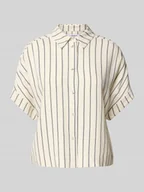 Bluzki damskie - Bluzka krótka z mieszanki wiskozy i lnu model ‘VIVA’ - miniaturka - grafika 1