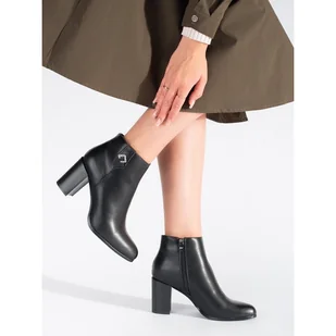 Czarne botki damskie na słupku Sergio Leone - Botki damskie - miniaturka - grafika 1