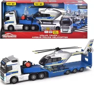 Samoloty i helikoptery - Majorette Majorette Grand Zestaw policyjny ciężarówka Volvo z przyczepą i helikopter - miniaturka - grafika 1