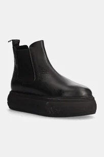 Steve Madden sztyblety skórzane Hazel damskie kolor czarny na platformie lekko ocieplone SM11003088 - Botki damskie - miniaturka - grafika 1