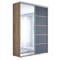 Szafy - Szafa przesuwna MAJA 1 ALU 130 x 242 x 61 cm loft, półki, szuflady - miniaturka - grafika 1