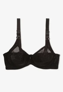 Czarny Biustonosz Full Cup z Koronką na Regulowanych Ramiączkach Missalinda - Biustonosze - miniaturka - grafika 1