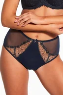 Majtki damskie - Bella Misteria Figi Subtelna pokusa 32 Tiulowe z wysokim stanem XXL Granatowy - miniaturka - grafika 1